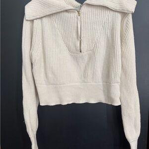 Varley Mentone Cream Cowl Neck Sweater